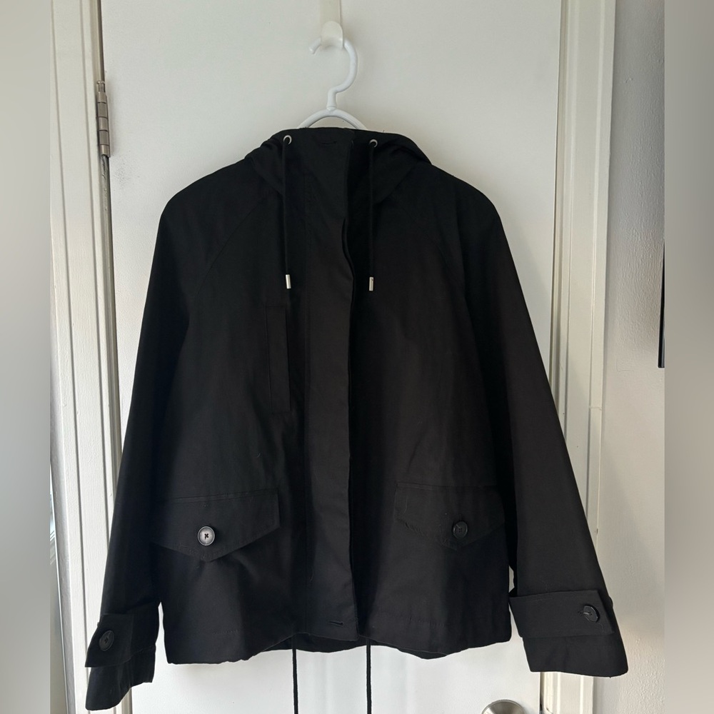 Black Zara Hooded Rain Jacket